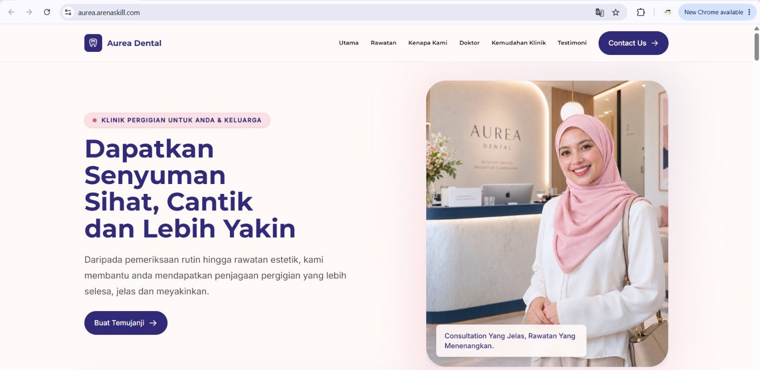 Aurea Dental website design preview